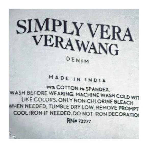 Simply Vera Vera Wang Womens Med Wash Faded Slim Straight Leg Jeans Sz 18 New - Picture 5 of 7
